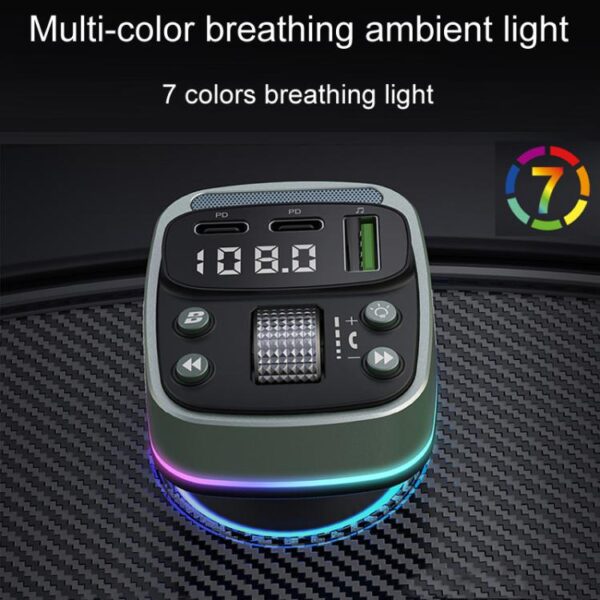 Car Voltage Display Fast Charger Subwoofer MP3 Bluetooth Player